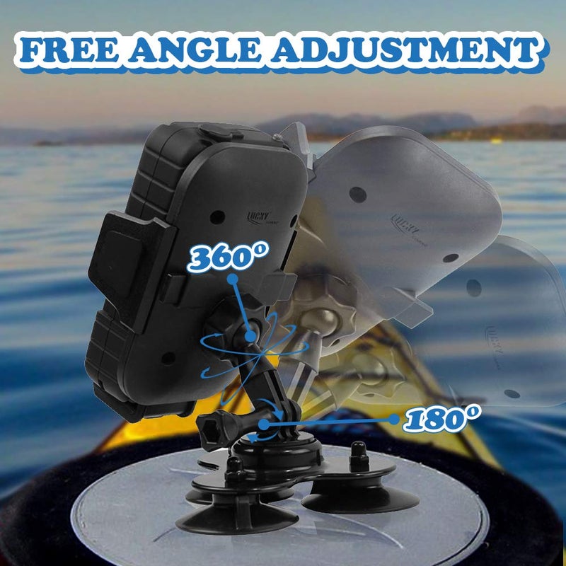 LUCKYLAKER Strong Suction Phone Mount Base Universal Marine Electronic Mount Ball Kayak Fish Finder Holder Car Fishing for Truck Boat Canoe - Image 4